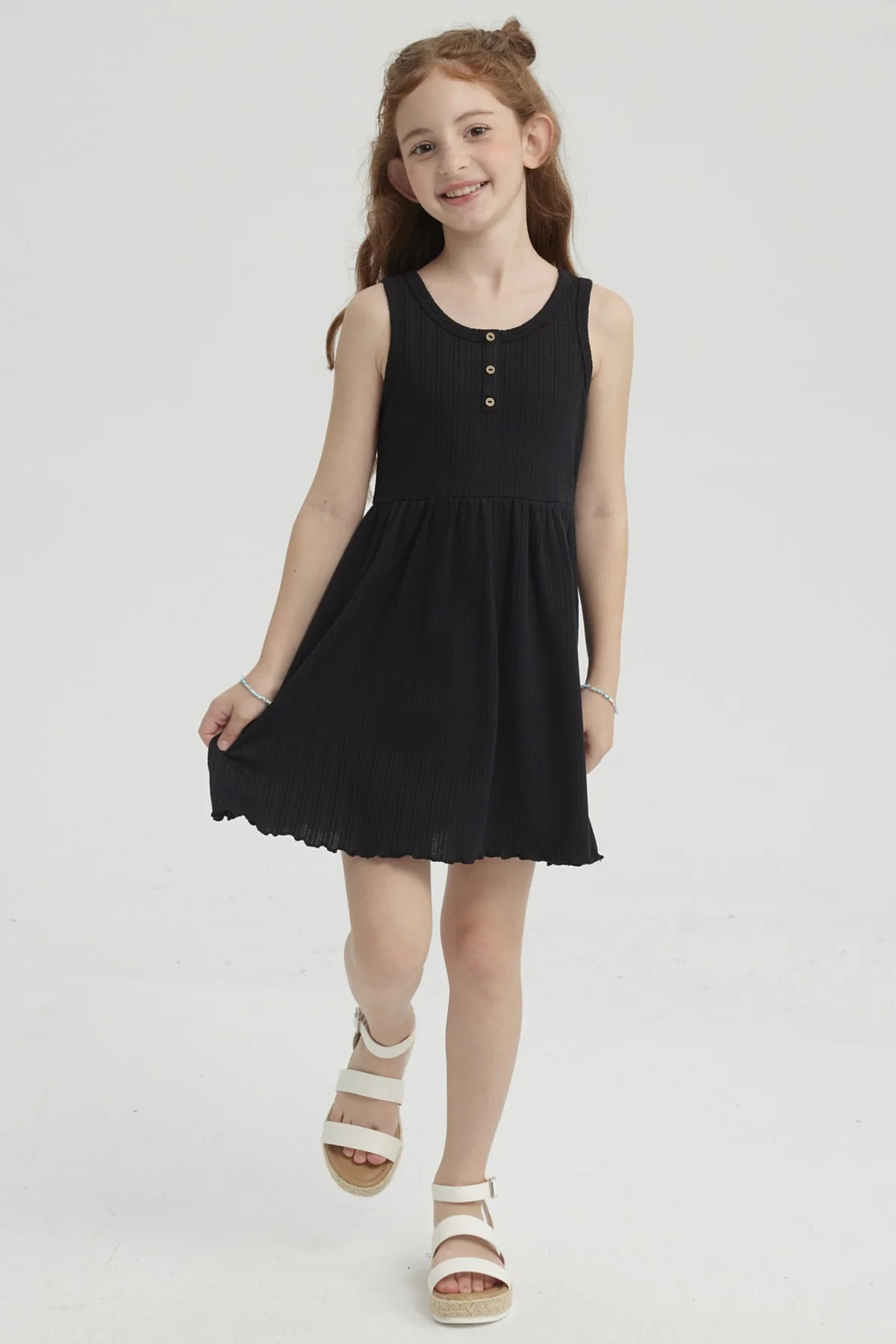 Vestido Niña Rib Negro