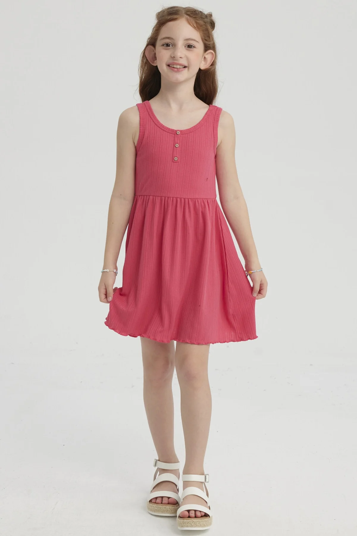 Vestido Niña Rib Fucsia