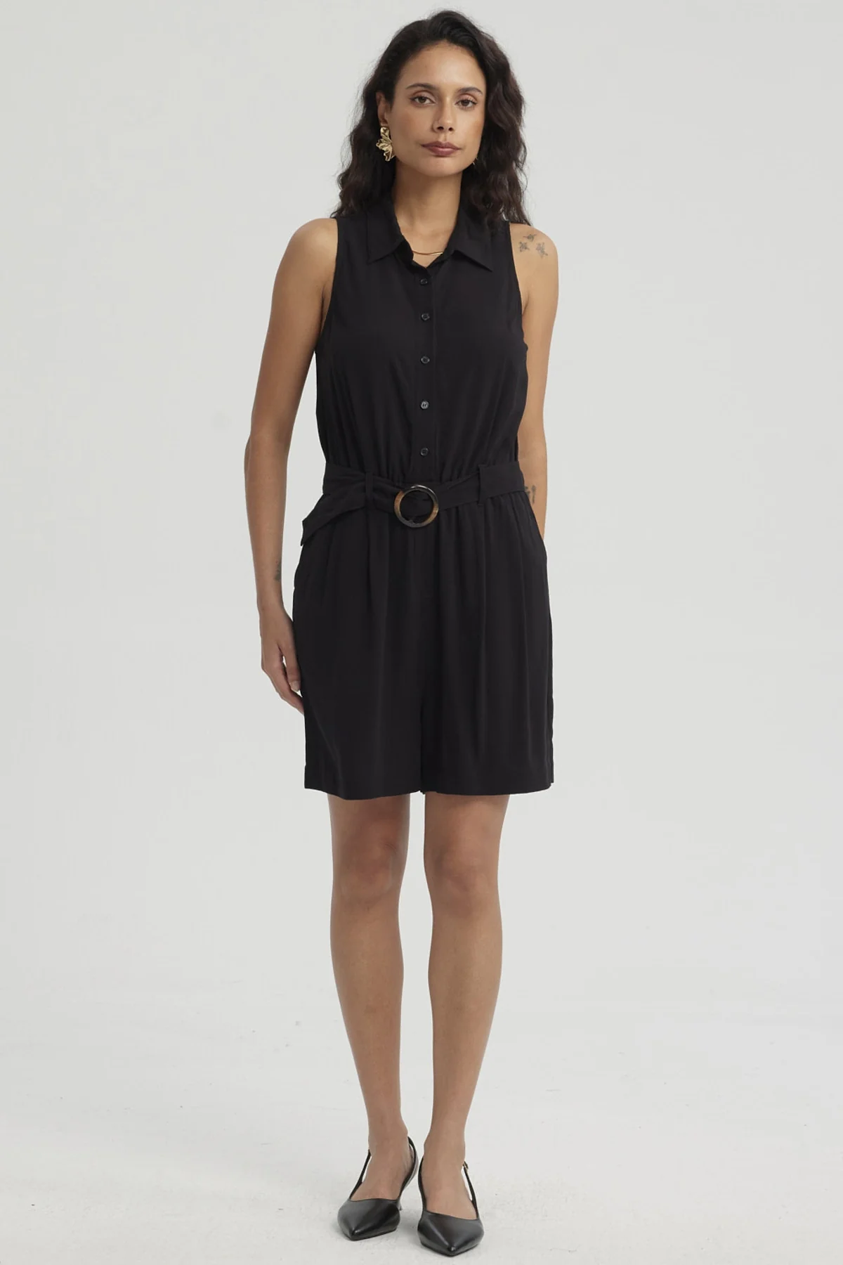 Enteritos Mujer Short Viscosa Negro